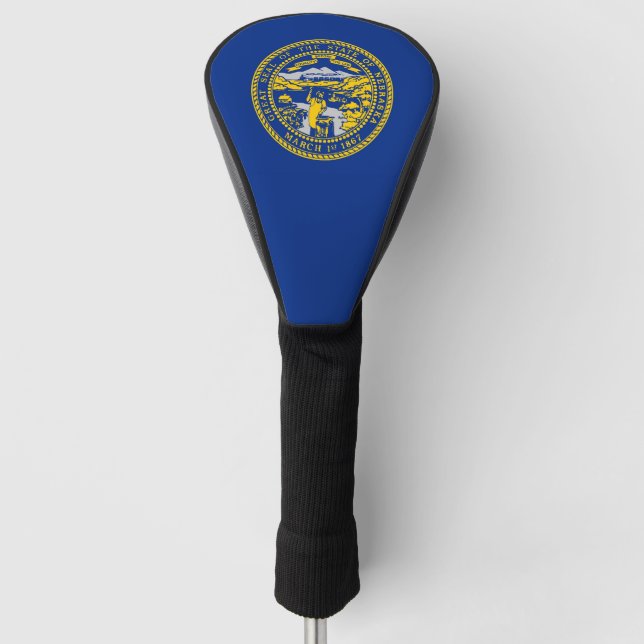 Golf Driver Cover with Flag of Nebraska, USA (Front)