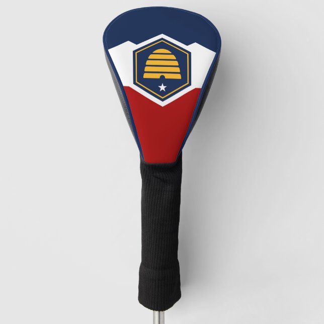 Golf Driver Cover with Flag of Utah, USA (Front)
