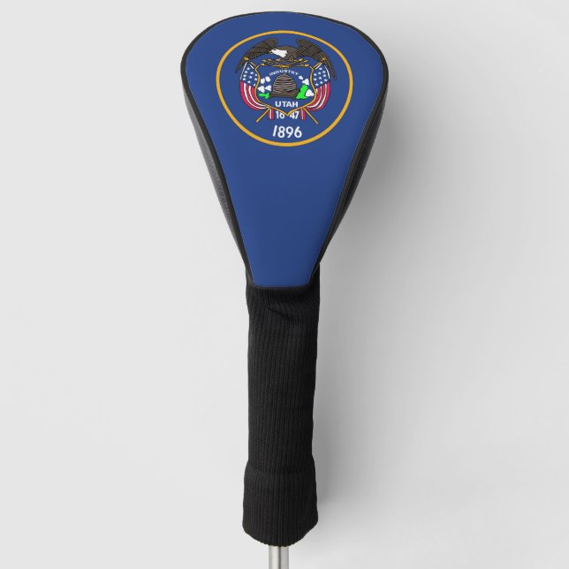 Golf Driver Cover with Flag of Utah, USA (Front)