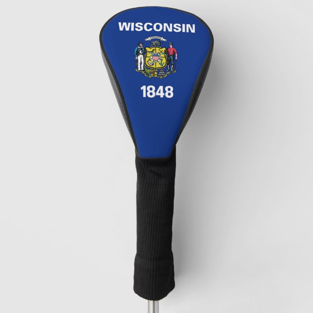 Golf Driver Cover with Flag of Wisconsin State (Front)