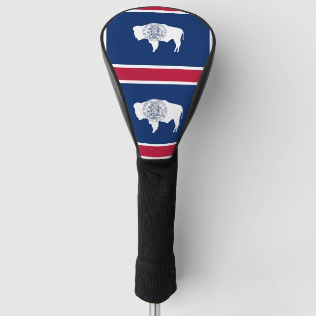Golf Driver Cover with Flag of Wyoming State (Front)