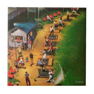 Golf Driving Range by John Falter Ceramic Tile