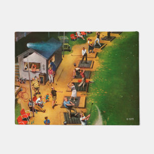 Golf Driving Range by John Falter Doormat