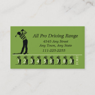 Golf Driving Range - Customer Loyalty Punch Card