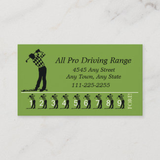 Golf Driving Range - Customer Loyalty Punch Card