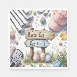 Golf Easter eggs balls and flower and equipment Napkin