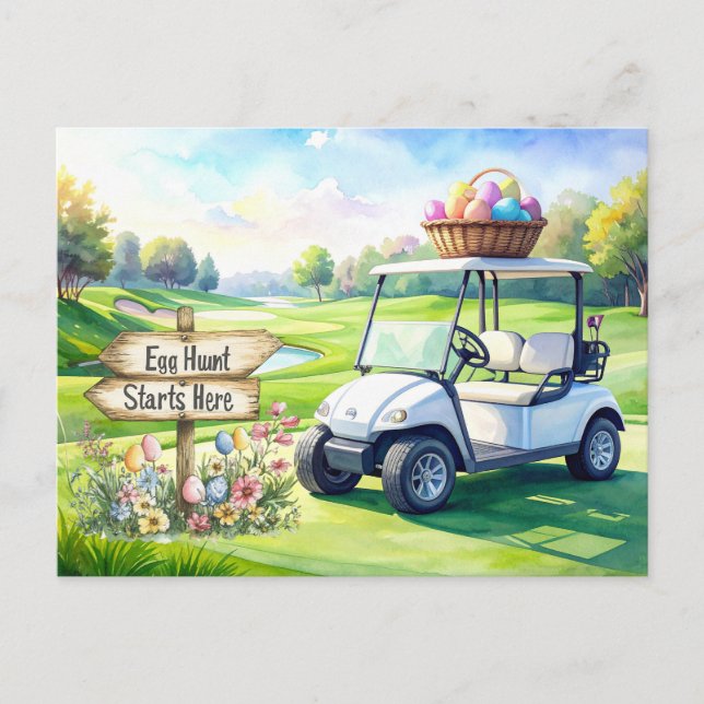Golf Easter Holiday on golf course Postcard (Front)