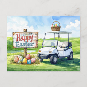 Golf Easter Holiday on putting green Postcard