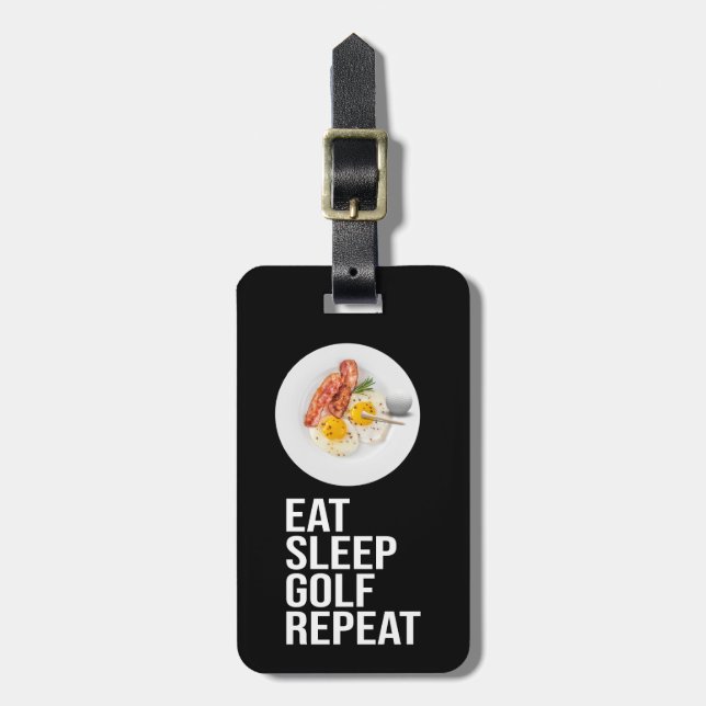 Golf Eat Sleep Golf Repeat Luggage Tag (Front Vertical)