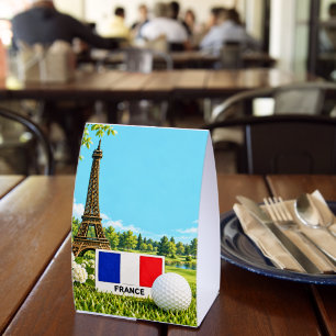 Golf Eiffel Tower France Flag and Golf Ball Paris
