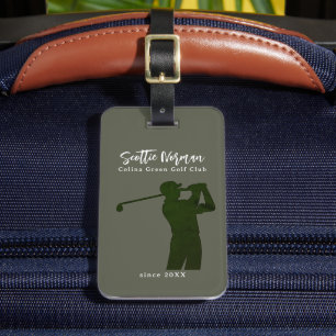 Golf Elegant Golfer Luggage Tag