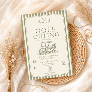 Golf Elegant Sage Green Club Minimal Luxury Invitation