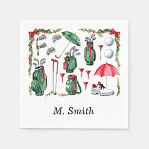 Golf equipment Christmas Decoration golfer party Napkin