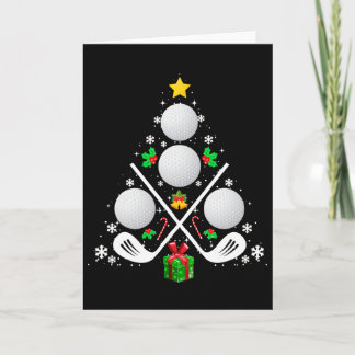 Golf Equipment Christmas Tree Christmas Golf  Card