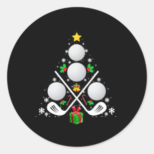 Golf Equipment Christmas Tree Christmas Golf Classic Round Sticker