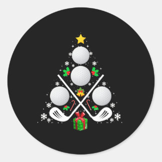 Golf Equipment Christmas Tree Christmas Golf  Classic Round Sticker