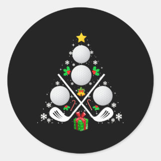 Golf Equipment Christmas Tree Christmas Golf  Classic Round Sticker