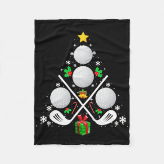Golf Equipment Christmas Tree Christmas Golf  Fleece Blanket