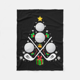 Golf Equipment Christmas Tree Christmas Golf  Fleece Blanket