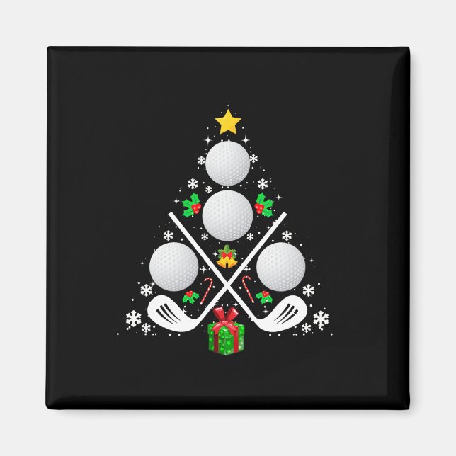 Golf Equipment Christmas Tree Christmas Golf  Magnet (Front)