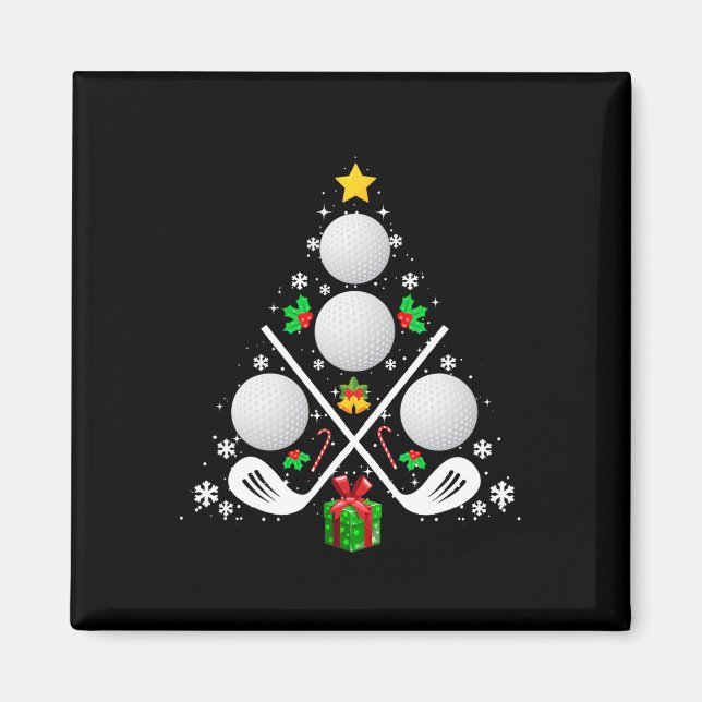Golf Equipment Christmas Tree Christmas Golf  Magnet (Front)