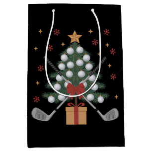 Golf Equipment Christmas Tree Christmas Golf Medium Gift Bag