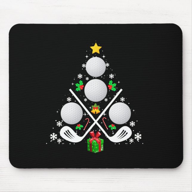 Golf Equipment Christmas Tree Christmas Golf  Mouse Pad (Front)