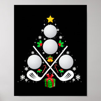 Golf Equipment Christmas Tree Christmas Golf  Poster