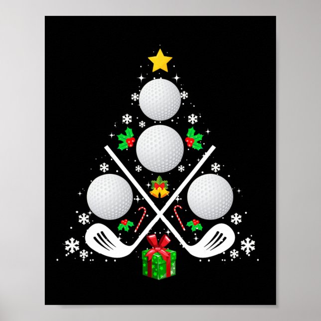 Golf Equipment Christmas Tree Christmas Golf  Poster (Front)
