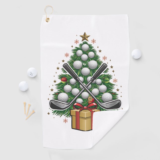 Golf Equipment Christmas Tree Christmas Golf Towel (InSitu)