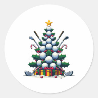 Golf Equipment Christmas Tree Christmas Golfer Wom Classic Round Sticker