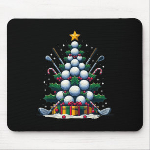 Golf Equipment Christmas Tree Christmas Golfer Wom Mouse Pad