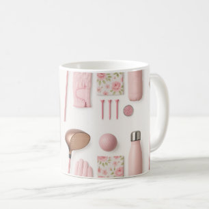 Golf Equipment in Pink themed for Lady golfer Coffee Mug