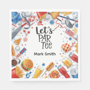Golf Equipment with Text Let Par Tee Golf Party Napkin