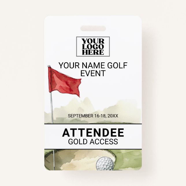 Golf Event Badge ID Badge (Front)