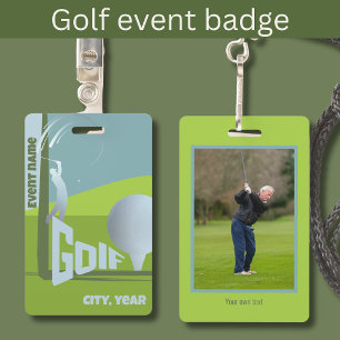 Golf Event golfing club golfer participation ID Badge
