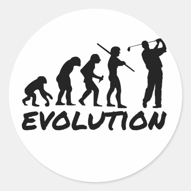 Golf Evolution Classic Round Sticker (Front)