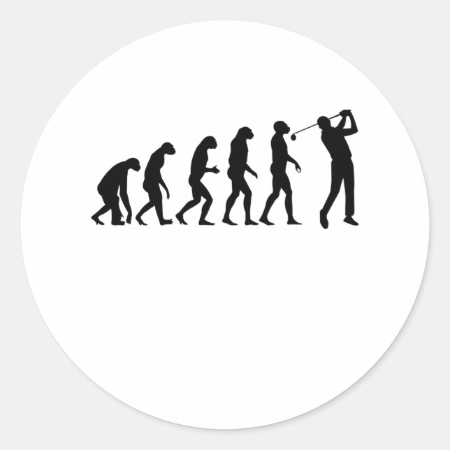GOLF EVOLUTION Golfing Clothes Women Men Kids Classic Round Sticker (Front)
