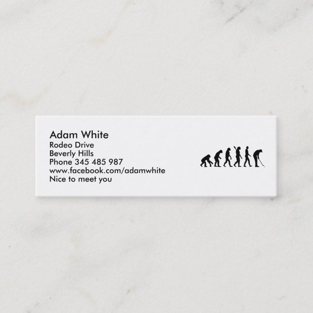 Golf evolution mini business card (Front)