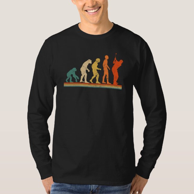 Golf Evolution Of Man Sport Retro  Golf Instructor T-Shirt (Front)