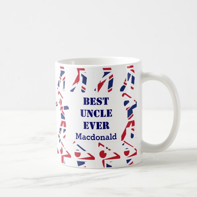 GOLF FAN Best Uncle Ever Personalised Union Jack Coffee Mug (Right)
