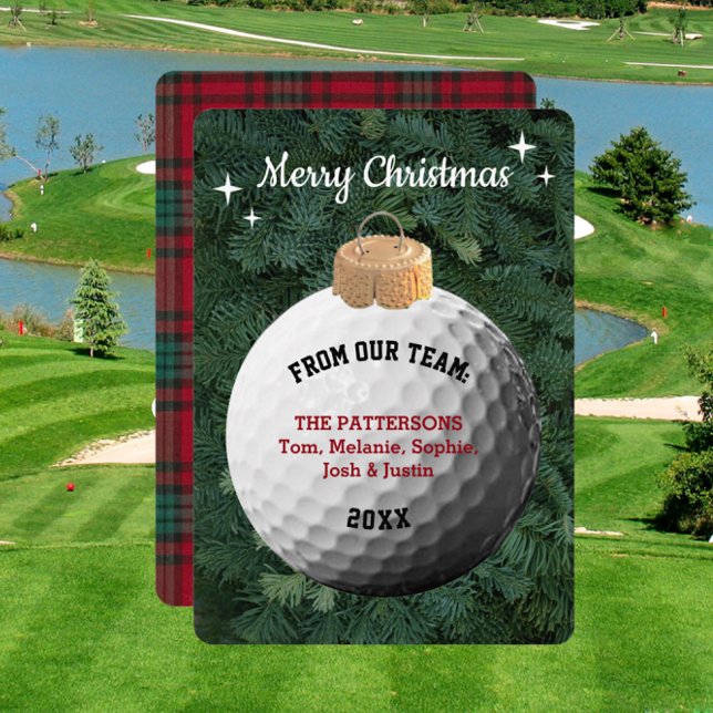 Golf Fan Personalised Ornament Christmas Card (Creator Uploaded)