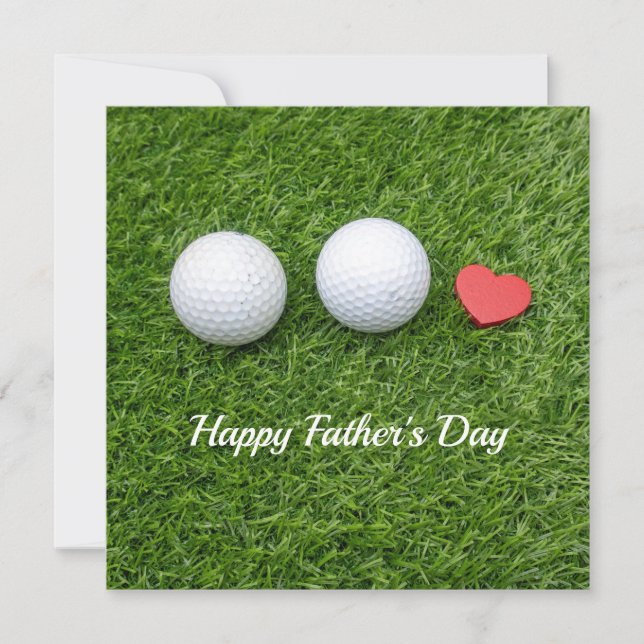 Golf father's day golf ball with love on green (Front)