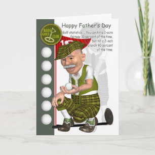 Golf Father's Day Greeting Card With Fun Golfer