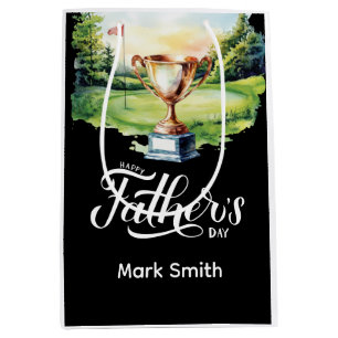 Golf Father's Day with trophy Medium Gift Bag