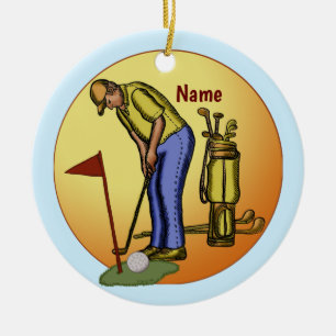 Golf Flag Dad Golf  Ceramic Ornament