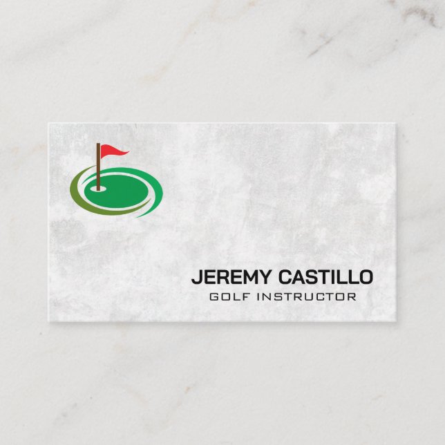 Golf Flag Logo Business Card (Front)