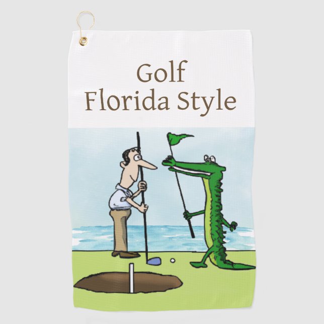 Golf Florida Style with Alligator Caddie Towel (Front)