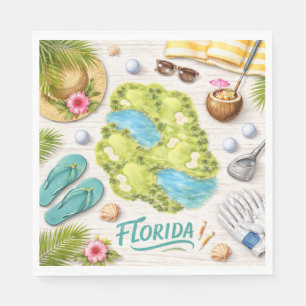 Golf Florida Themed Napkins