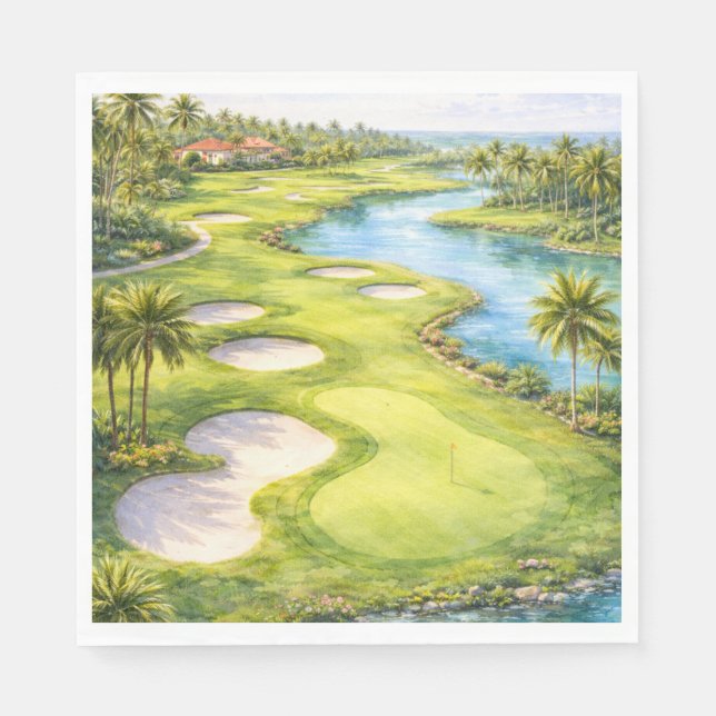 Golf Florida Themed Napkins (Front)